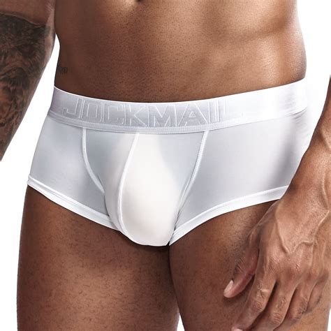jockmail ultra thin ice sexy underwear men boxers solid convex mens underpants short panties