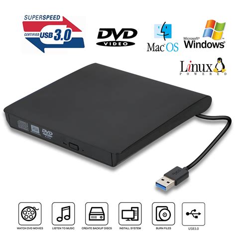 Tsv Usb 30 External Dvd Drive Slim Portable External Dvdcd Rewriter