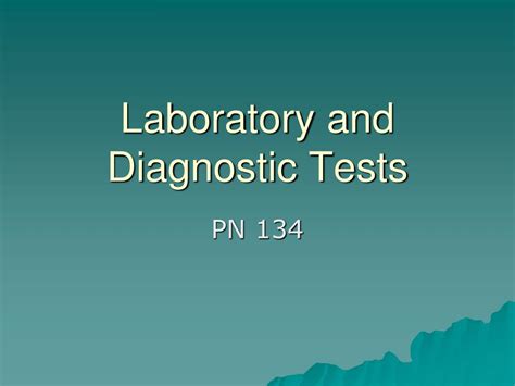 Ppt Laboratory And Diagnostic Tests Powerpoint Presentation Free