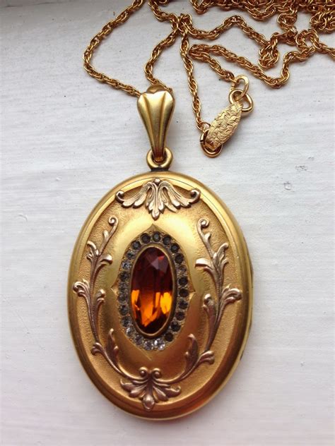 Large Antique Edwardian Gold Filled Oval Locket With Repousse Design