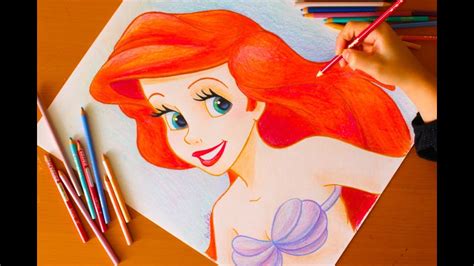 Cute Human Ariel Drawing Fanart Featuring Tlm On Broadway Styled Art Drawn Through Both
