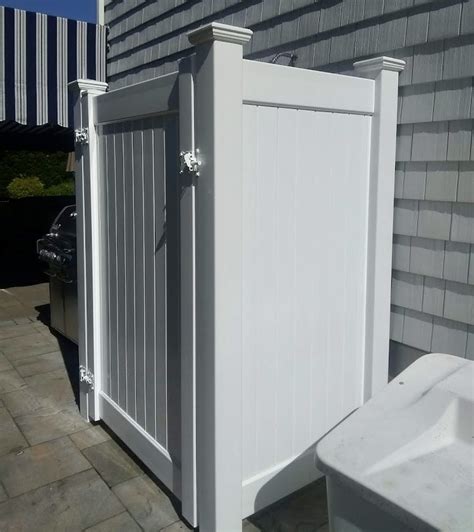 Outdoor Pvc Shower And Equipment Enclosures Liberty Fence And Railing