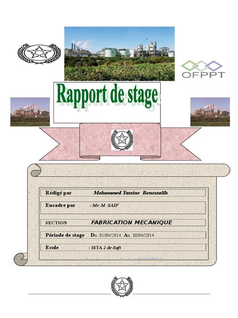 Rapport De Stage Ocp Safi Pdf Phosphate Pompe