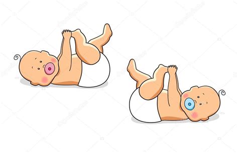 Two Newborn Babies — Stock Vector © Ishkrabal 45509913