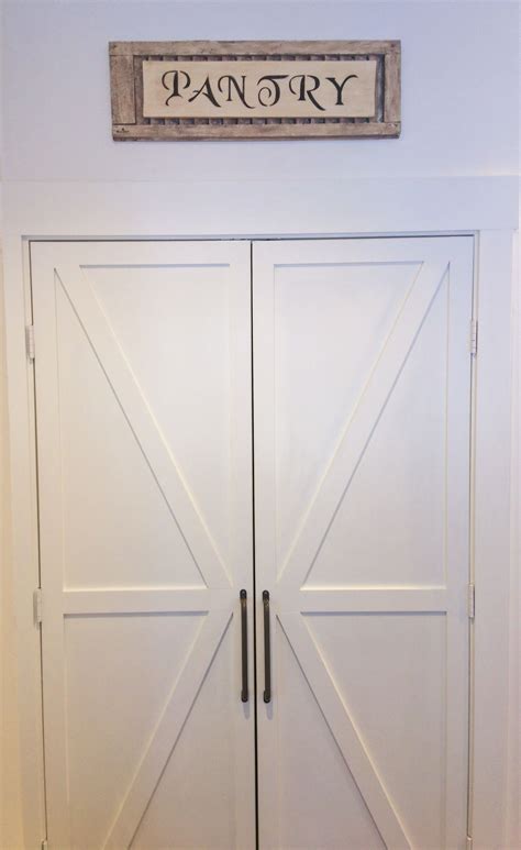 Pantry Barn Doors W Rustic Sign Kitchen Remodel Shaker Style