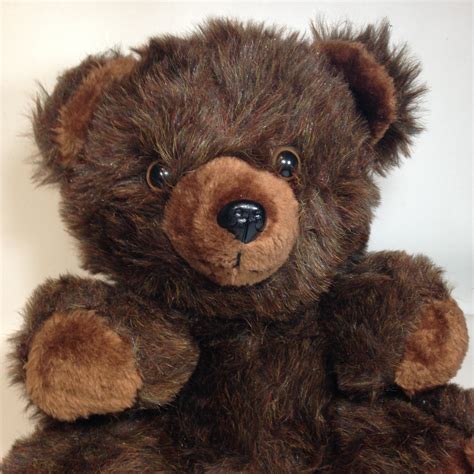 Vintage Cuddle Wit Dark Chestnut Brown Teddy Bear Plush Grizzly Stuffed
