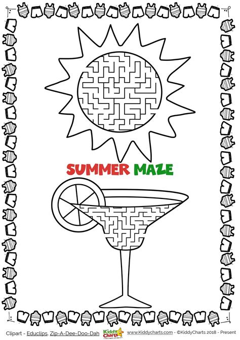 Summer Mazes Printable