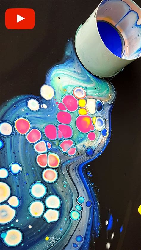 Wow Beautiful Cells Acrylic Pouring Technique With Traveling Open Cup