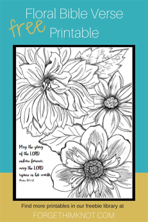Click on the coloring page to open in a new window and print. Freebie Library | Bible verse coloring page, Floral bible ...