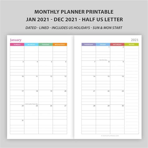 Pop them in a frame for instant christmas decor! Printable Calendar 5.5 X 8.5 2021 - Example Calendar Printable