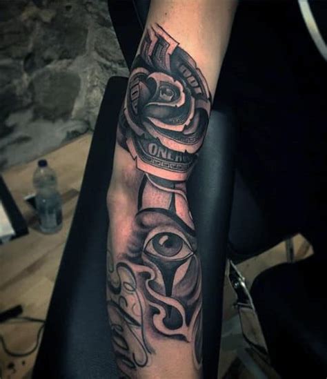 Rose tattoos for men usually come in different designs each of which the wearer can relate the meaning. 80 Money Rose Tattoo Designs For Men - Cool Currency Ink