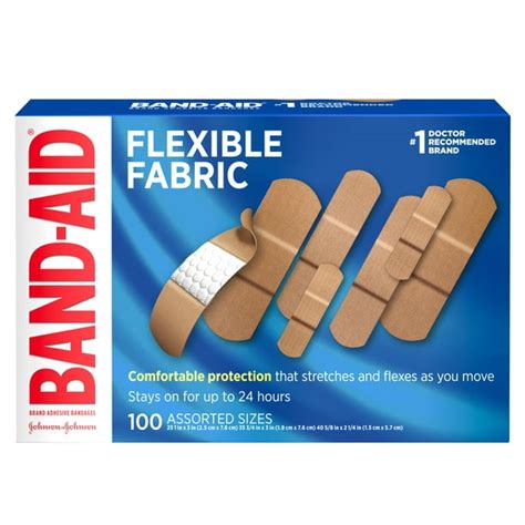 Band Aid Brand Flexible Fabric Adhesive Bandages Assorted 100 Ct