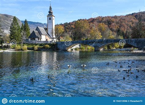 Lake Bohinj In National Park Triglav In Autumn Slovenia Stock Photo
