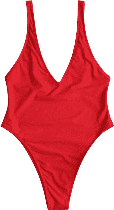 Plunge Unlined High Cut Swimsuit Love Red Clipart Full Size Clipart