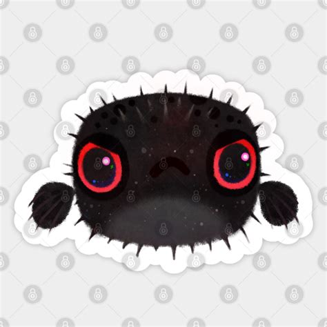 Angry Puffer Puffer Fish Sticker Teepublic
