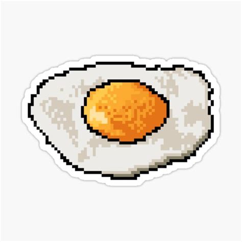 Aytees Pixel Art Fried Egg Sticker By Aytees Redbubble