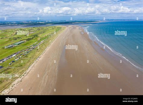 Aerial View Of West Sands Beach At St Andrews On Fife Coast In Scotland