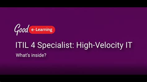 Whats Covered In Itil 4 Specialist High Velocity It Youtube