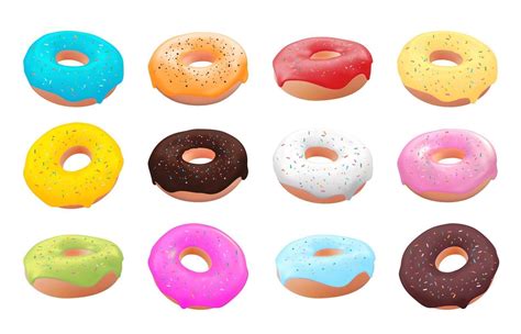 Realistic 3d Sweet Tasty Donut Vector Illustration 2721158 Vector Art