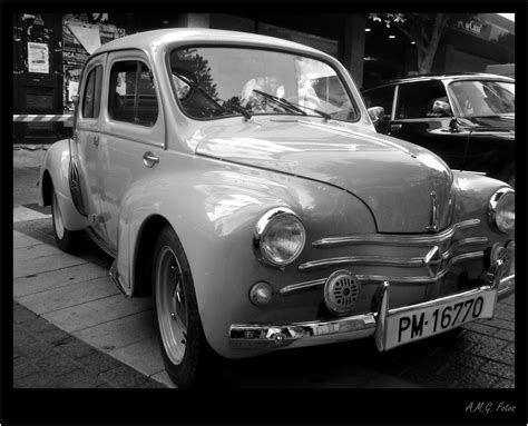 Wallpaper Motor Vehicle Renault 4cv Black And White Mid Size Car