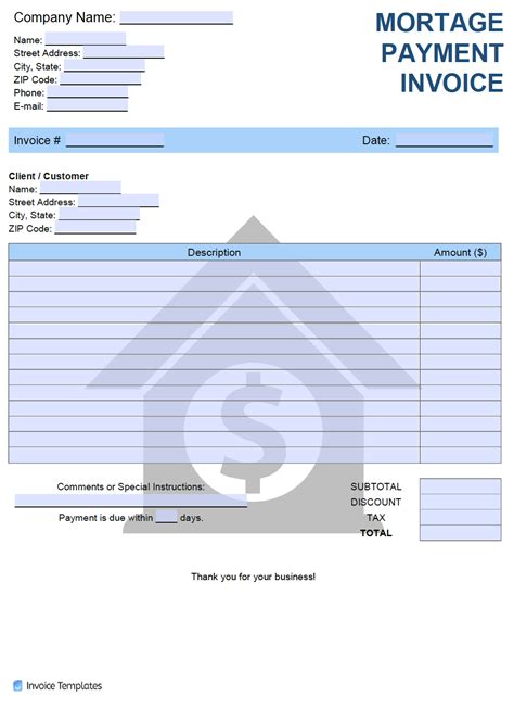Loan Payment Invoice Template Free Printable Templates