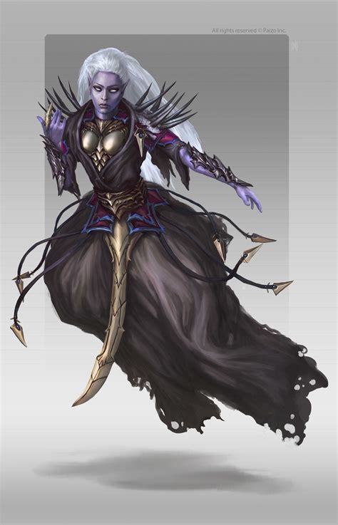 Drow Sorceress Elves Fantasy Dark Elf Dungeons And Dragons Characters