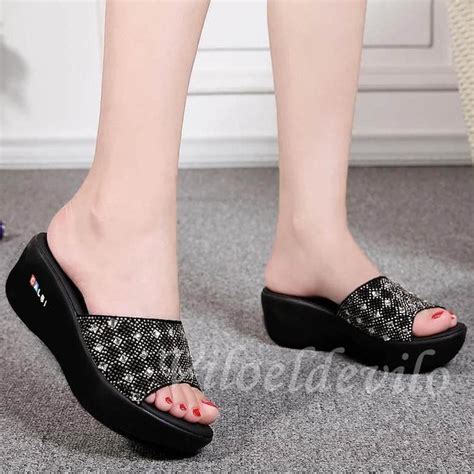 Jual NKN 01Jl22ž Sandal Wedges Wanita Pesta CALBI BLINK Shopee