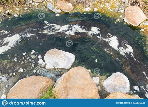 Close Up Shot Of Clear And Clean Water Flow Stream In Natural Hot