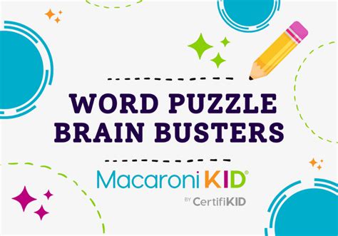 5 Fun Brain Busters For Families That Love Word Puzzles Macaroni Kid