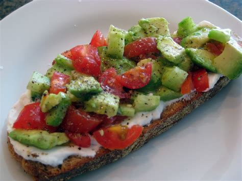 Tomato, Cucumber, Avocado Tartine - Always Ravenous