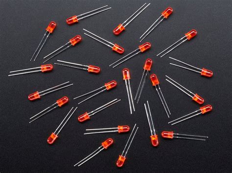 Diffused Red 5mm Led 25 Pack Id 299 400 Adafruit Industries