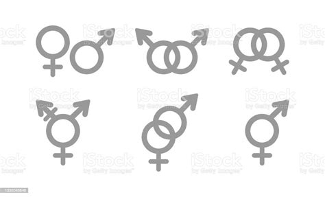Set Of Gender Signs Flat Vector Stock Illustration Download Image Now Abstract Black Color