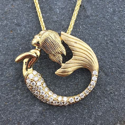 14k Gold Diamond Mermaid Necklace Cape Cod Jewelers