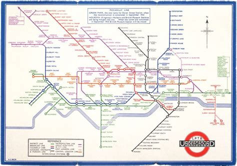 The First Beck Map Of London Underground C1933