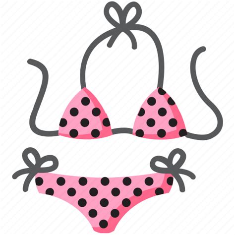 beach bikini dot sea swimwear two pieces vacation icon download on iconfinder