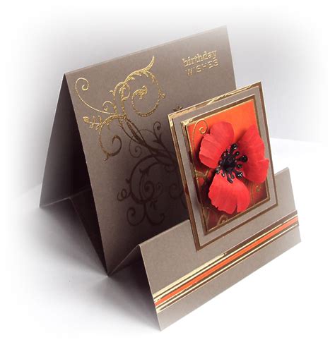 Printed card by at least 1/8 on all sides. crafticious: Tent fold card - 'Poppy'