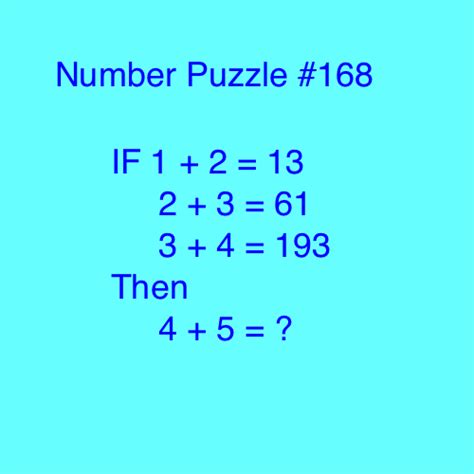 Can you find the right answer? Number Puzzles - Page 2 of 21 - PuzzlersWorld.com