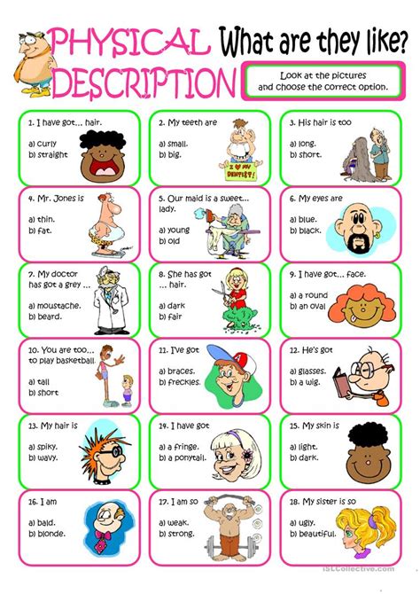 Describing People Kindergarten Worksheet