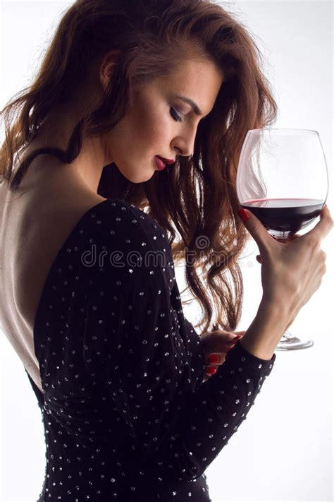 Beautiful Young Woman With Wine Glass Stock Photo Image Of Person