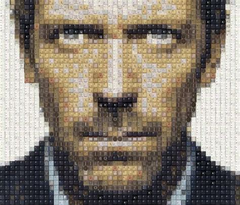 Pixel Perfect Portraits Created From Old Keyboard Keys Hugh Laurie