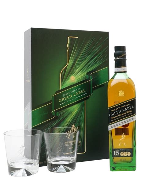 Buy Johnnie Walker Green Label 15 Year Old Glass Set Blended Malt