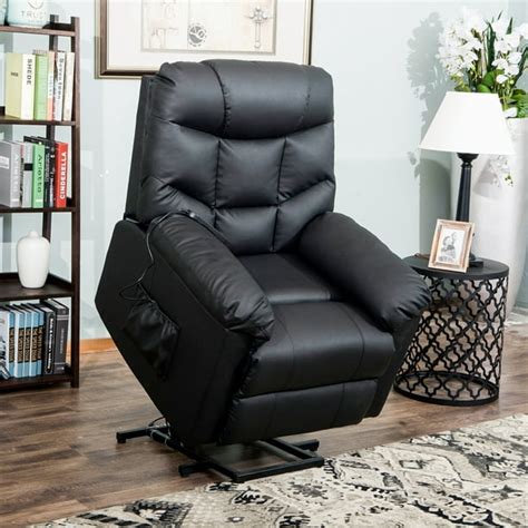 Clearance Electric Lift Recliners For Elderly Black Pu Leather Lift