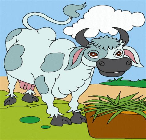 Cow Eating Grass Coloring Pages Printable