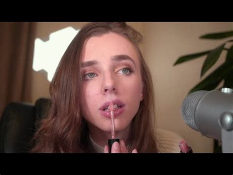 Asmr Tingly Mouth Sounds Lip Gloss Application Youtube