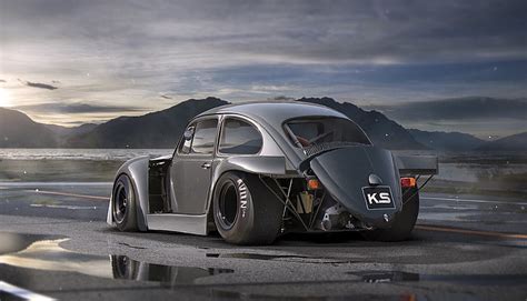 Hd Wallpaper Black Coupe Volkswagen Car Old Beetle Tuning Future