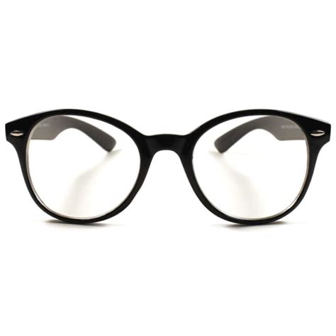 Retro Nerd Geek Classic Vintage Round Oversized Clear Lens Glasses