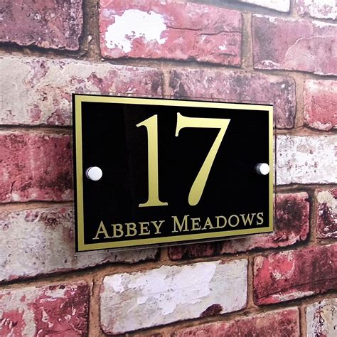 Buy Modern House Sign Door Number Name Plate Address Plaque Customised
