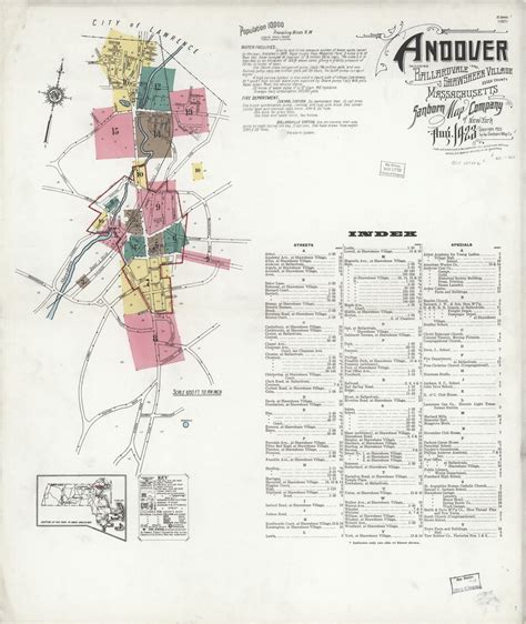 Andover 1923 Old Map Massachusetts Fire Insurance Index Old Maps