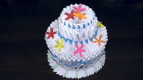 3d Origami Birthday Cake Pie Tutorial 3d Origami