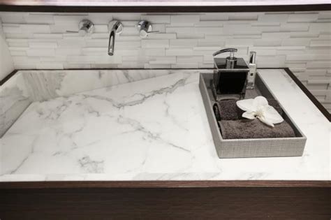 Contemporary Gray And White Marble Slant Sink Hgtv